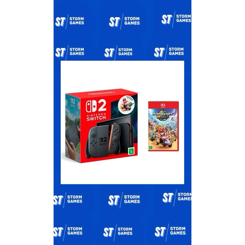 Imagem do Console Nintendo Switch 2 Jogo Digital Mario Kart World Lacrado