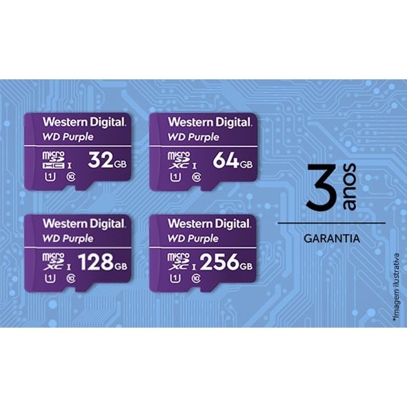 Imagem do Cartao De Memoria Micro Sd Intelbras Purple 32gb 64gb E 128gb P Seguranca Eletronica