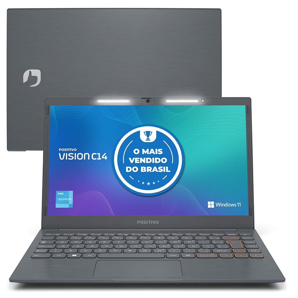 Imagem do Notebook Positivo Vision C14 Lumina Bar Intel Celeron N4500 Windows 11 Home 8gb Ram 128gb Emmc 14