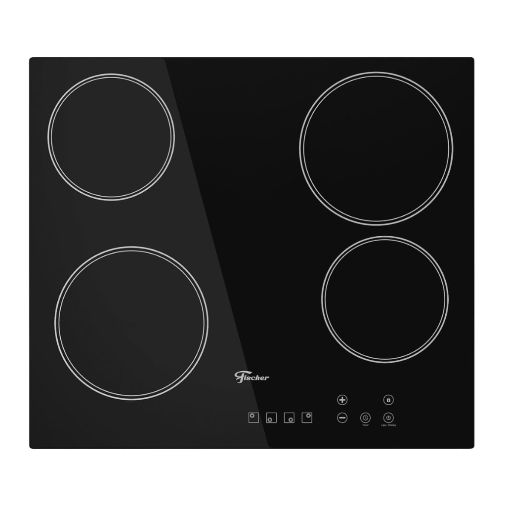 Imagem do Cooktop Eletrico 4 Bocas Com Touch Screen Vitroceramica 220v Fischer