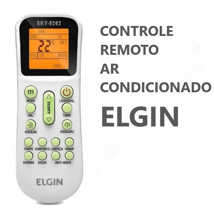 Imagem do Controle Remoto Para Ar Condicionado Elgin Eco Inverter