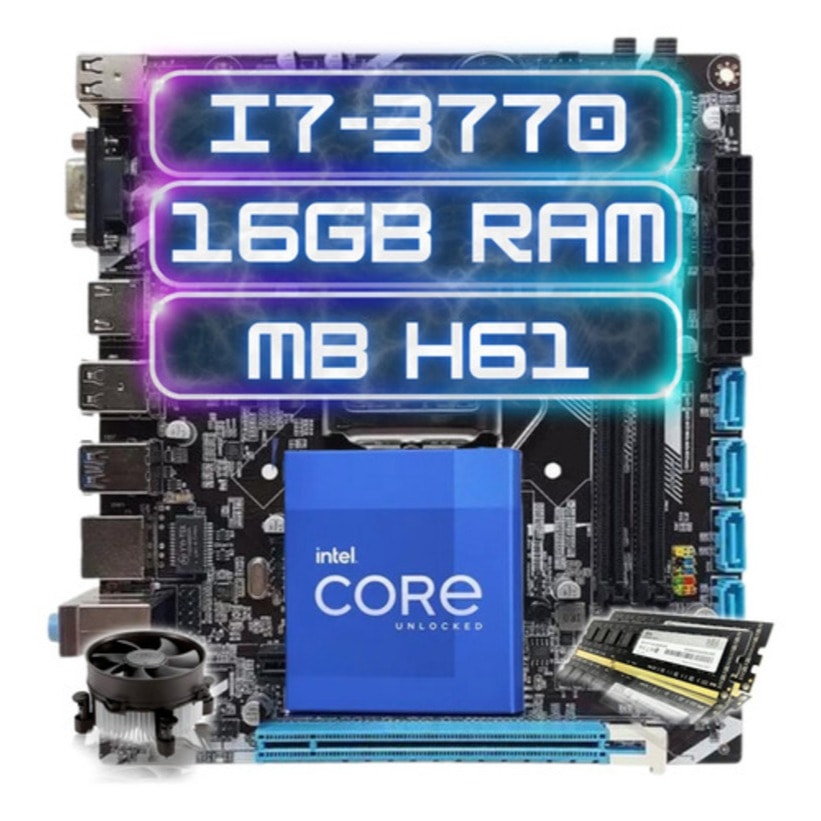 Imagem do Kit Intel Core I7 3770 Placa Mae H61 16 Gb Dd3 Cooler