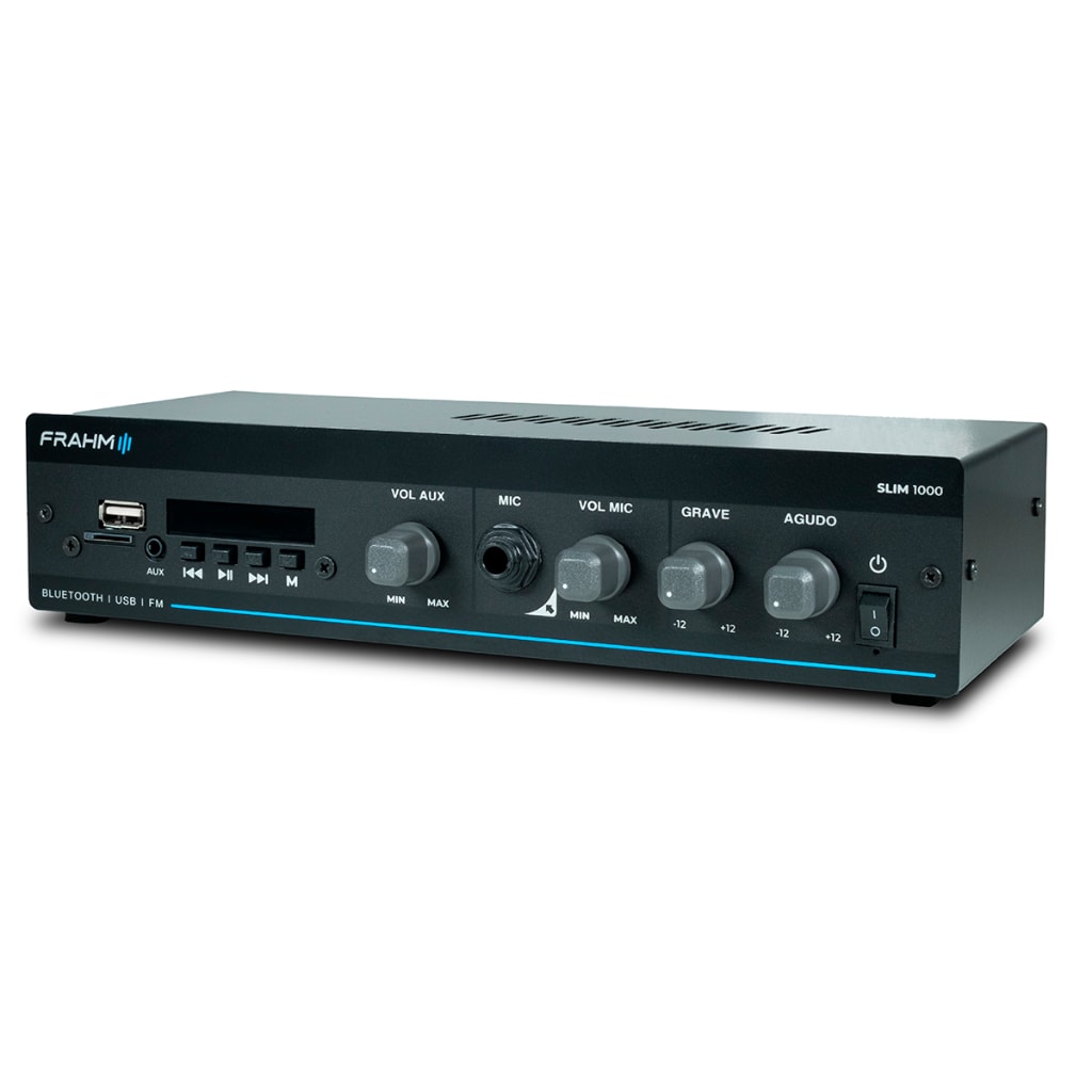 Imagem do Frahm Amplificador Frahm Para Som Ambiente Slim 1000 App G5 Com Bluetooth
