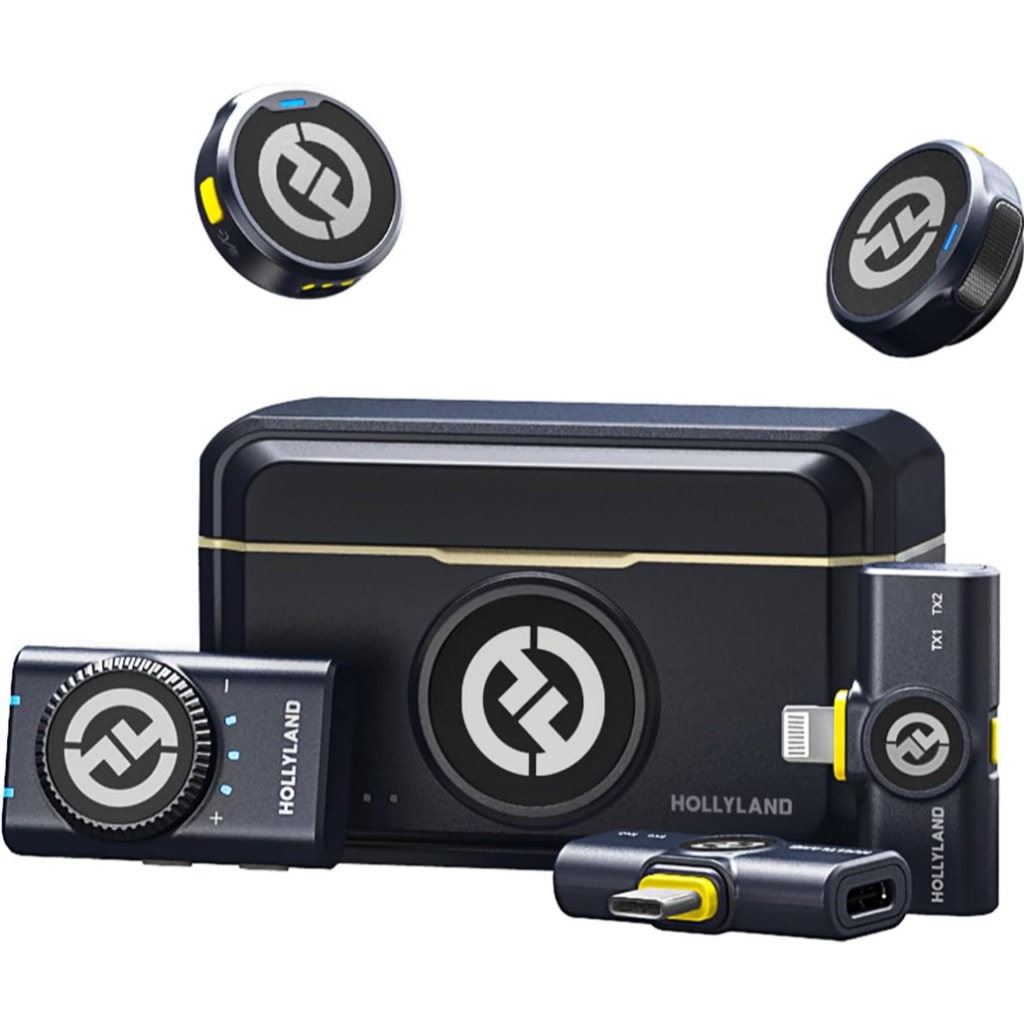 Imagem do Microfone Hollyland Lark M2 Duo Combo Duplo Para 2 Pessoas Usb C Lightning E Camera