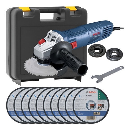 Imagem do Kit Esmerilhadeira Bosch Gws 700 220v 10 Discos Maleta De Transporte