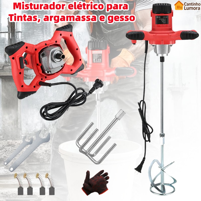 Imagem do Misturador Eletrico 1200w Menegotti 110v Para Tintas Argamassa E Gesso