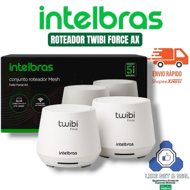Imagem do Conjunto Roteador Wifi Mesh Intelbras Twibi Force Ax Com 2 Unidades Wifi 6