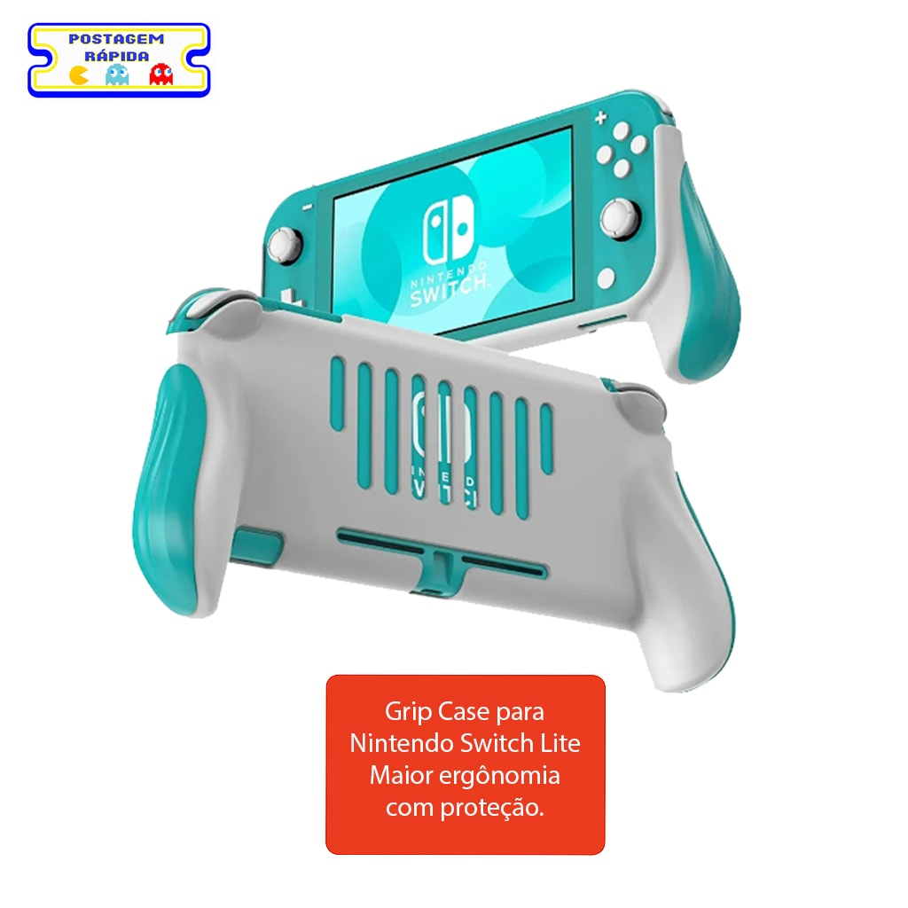 Imagem do Grip Case Nintendo Switch Lite Capa Ergonomica Antiderrapante