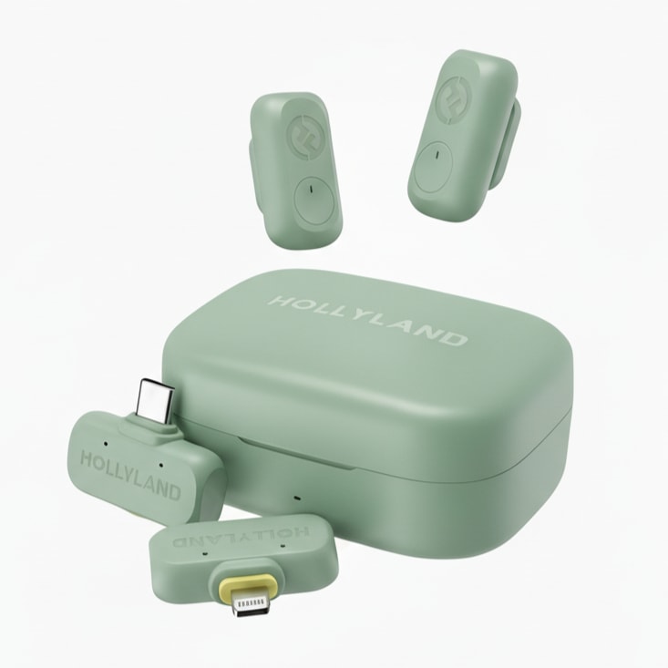 Imagem do Microfone Hollyland Lark A1 Duo Combo Azul Verde Rosa