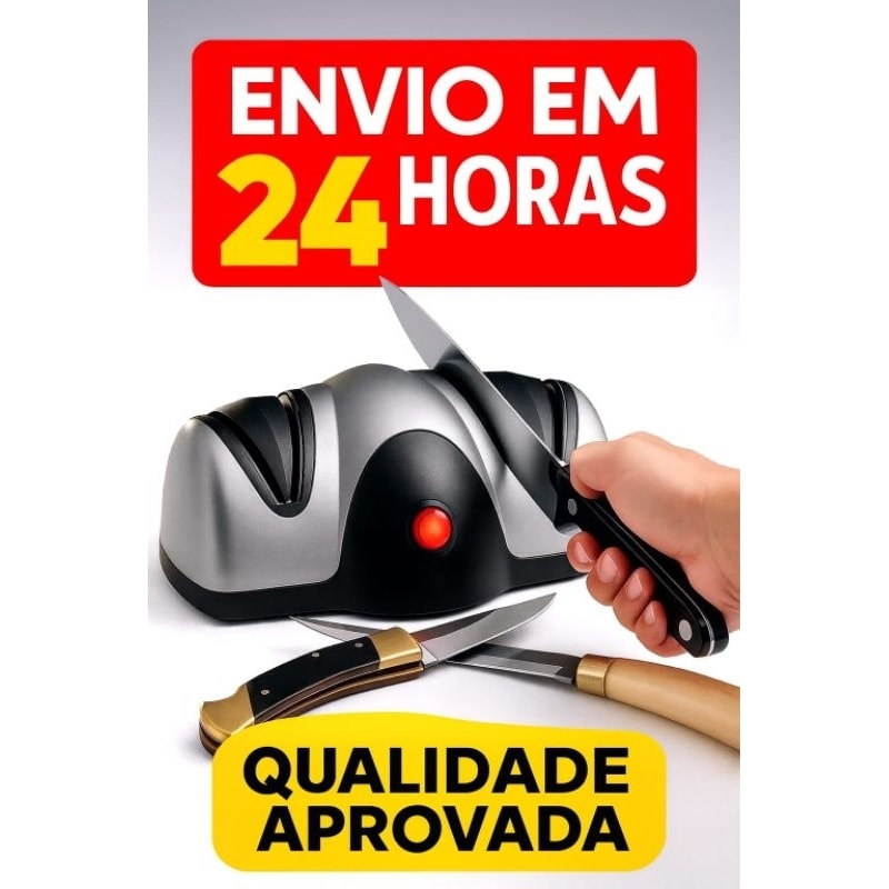Imagem do Afiador Eletrico Alltech Amolador De Facas E Tesouras Profissinal Sistema De Pedra P Cozinha