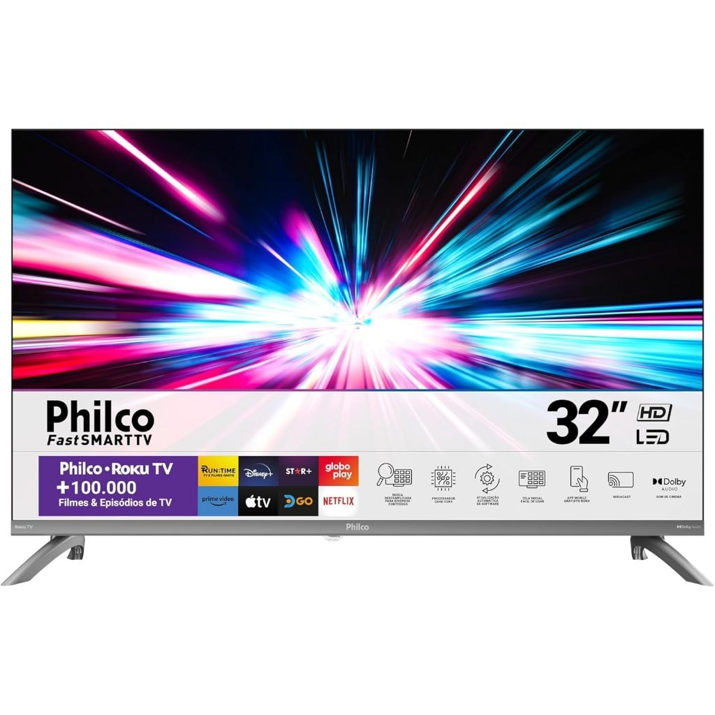 Imagem do Smart Tv 32 Philco Led Roku Tv Hd Dolby Audio P32cra