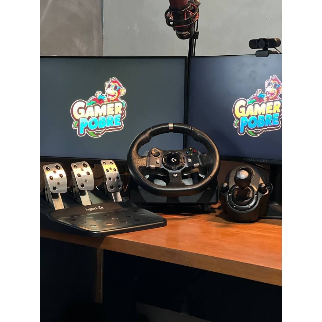 Imagem do Volante Logitech G920 Driving Force C Pedal C Cambio Xone Xs Pc Simulador Completo Garantia Semi Novo