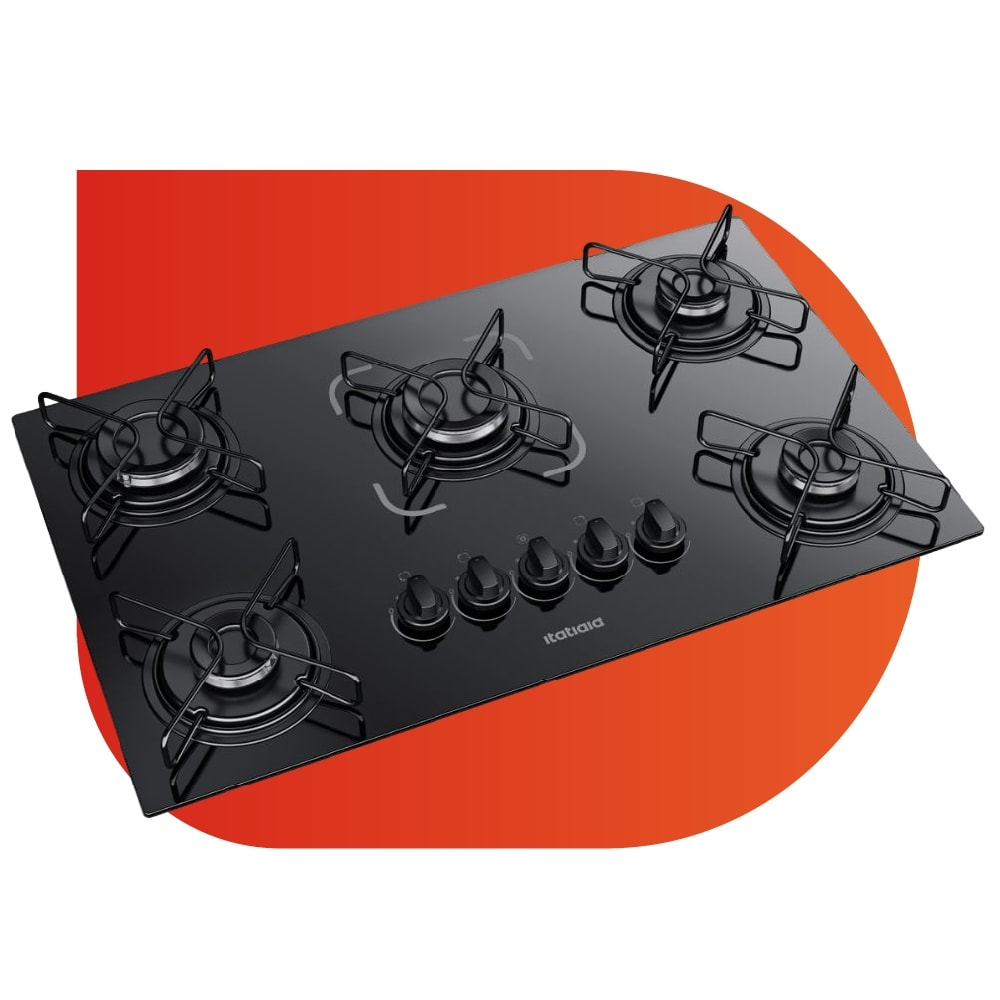 Imagem do Cooktop Itatiaia Essencial 5 Bocas Mesa Vidro Preto Bivolt