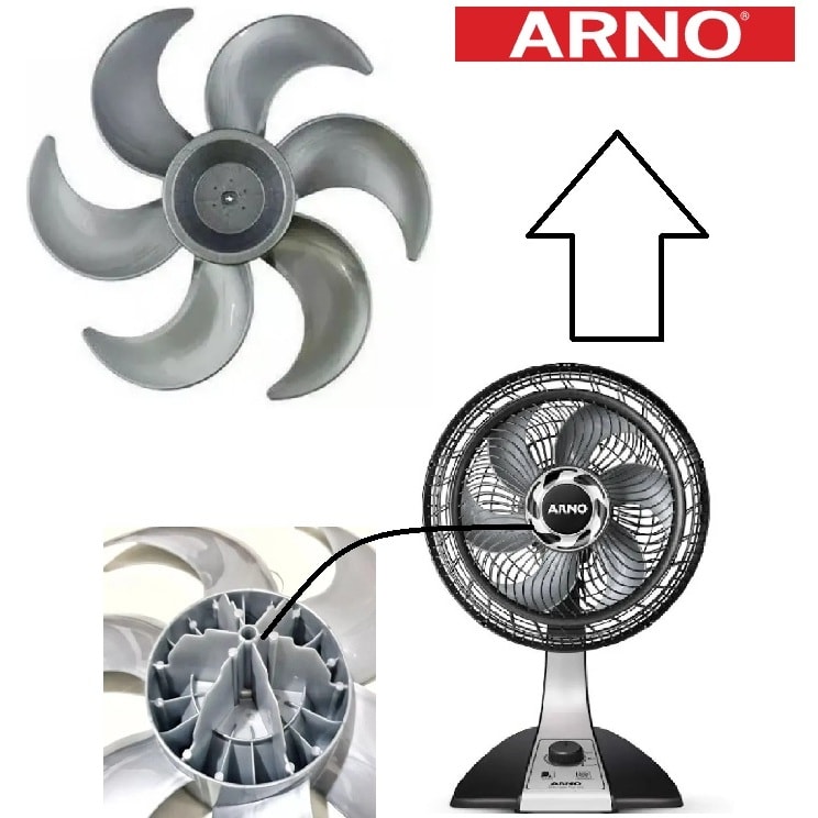 Imagem do Helice Arno Ventilador 40cm 40 Turbo Silencio Maxx 6 Pas Prata Original