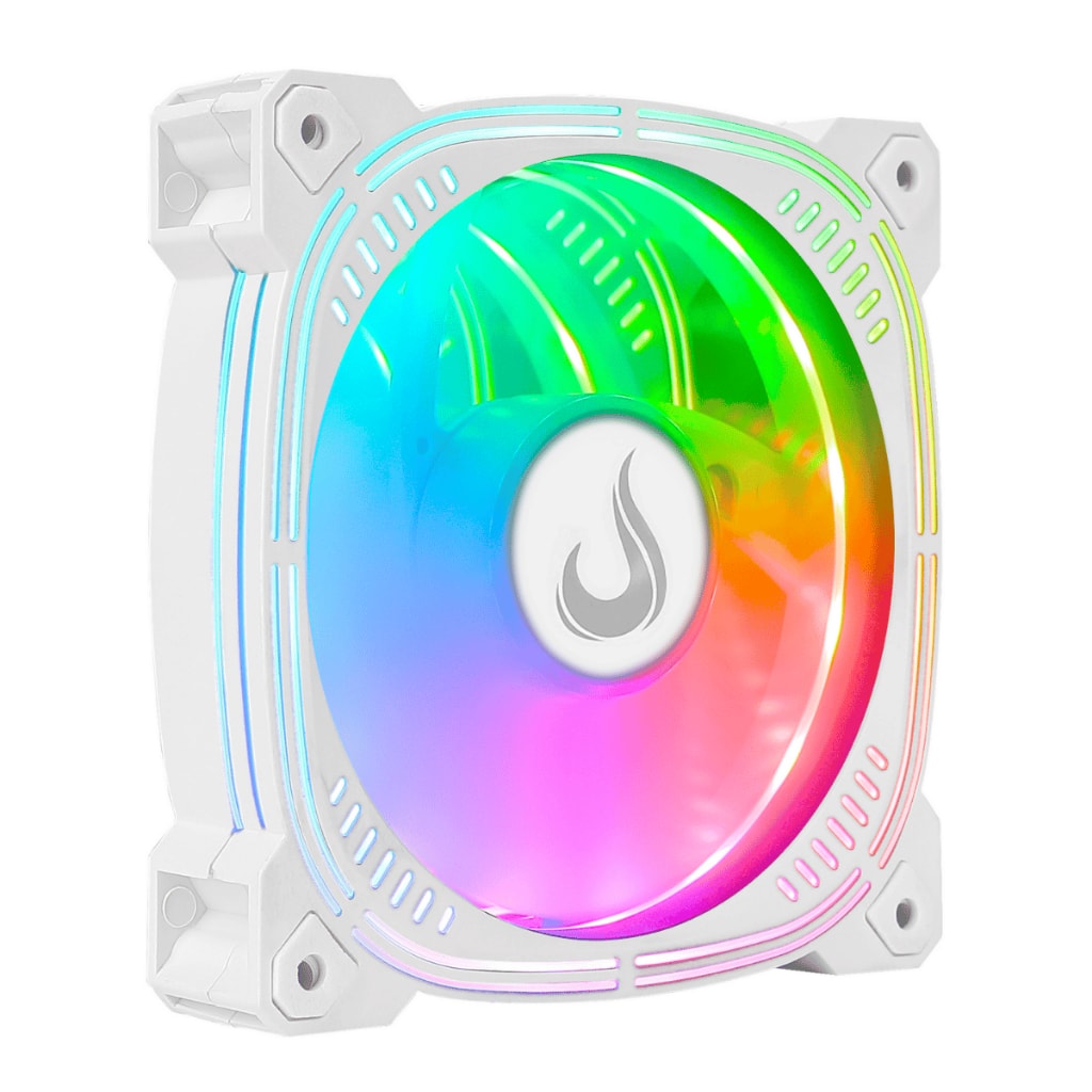 Imagem do Fan Gamer Rise Mode Aura Frost Pro Turbine 120mm Pwm Argb 5v 3p Branco Rm Au Argb W