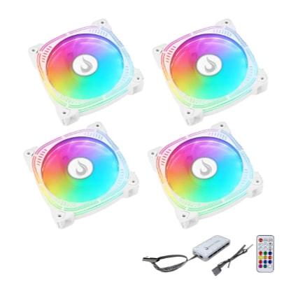 Imagem do Kit 4 Fan Ventoinha Cooler Rise Mode Argb Aura Frost Pro