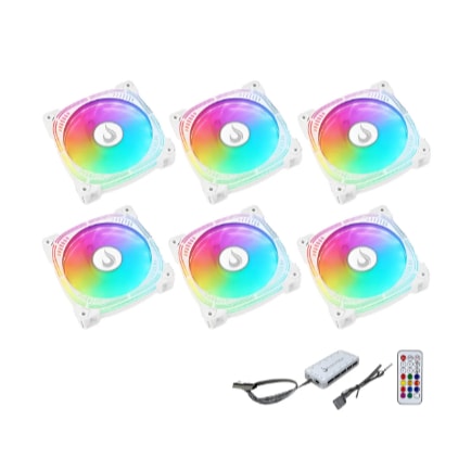Imagem do Kit 6 Fan Ventoinha Cooler Rise Mode Argb Aura Frost Pro