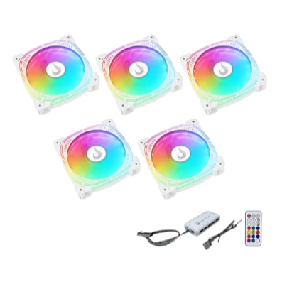 Imagem do Kit 5 Fan Ventoinha Cooler Rise Mode Argb Aura Frost Pro
