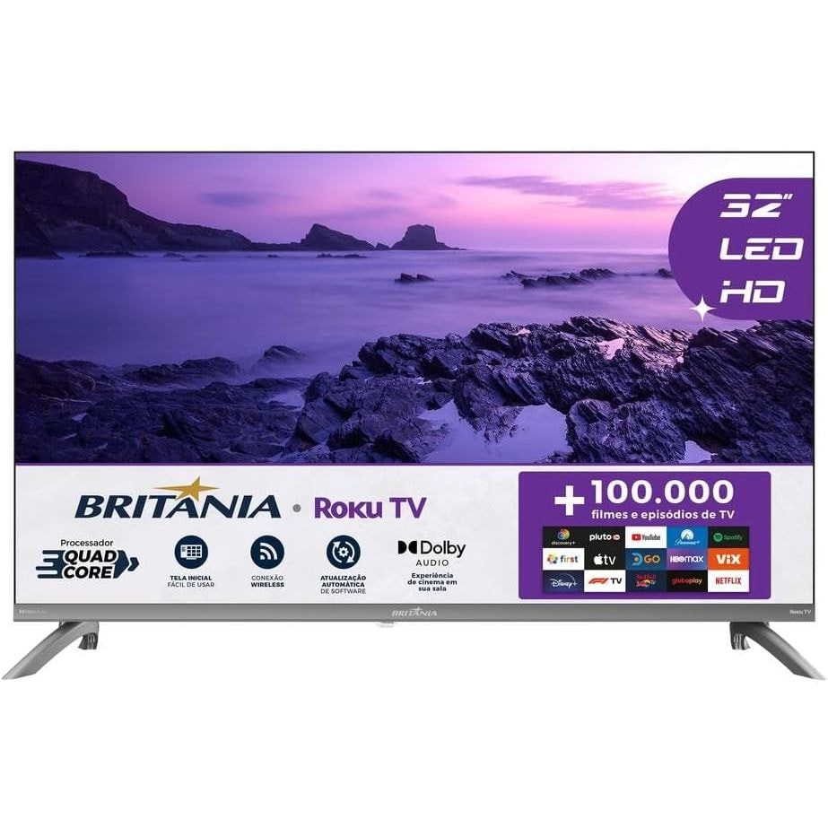 Imagem do Smart Tv 32 Britania B32cra Roku Tv Hd Wi Fi Netflix Youtube Hdmi Usb