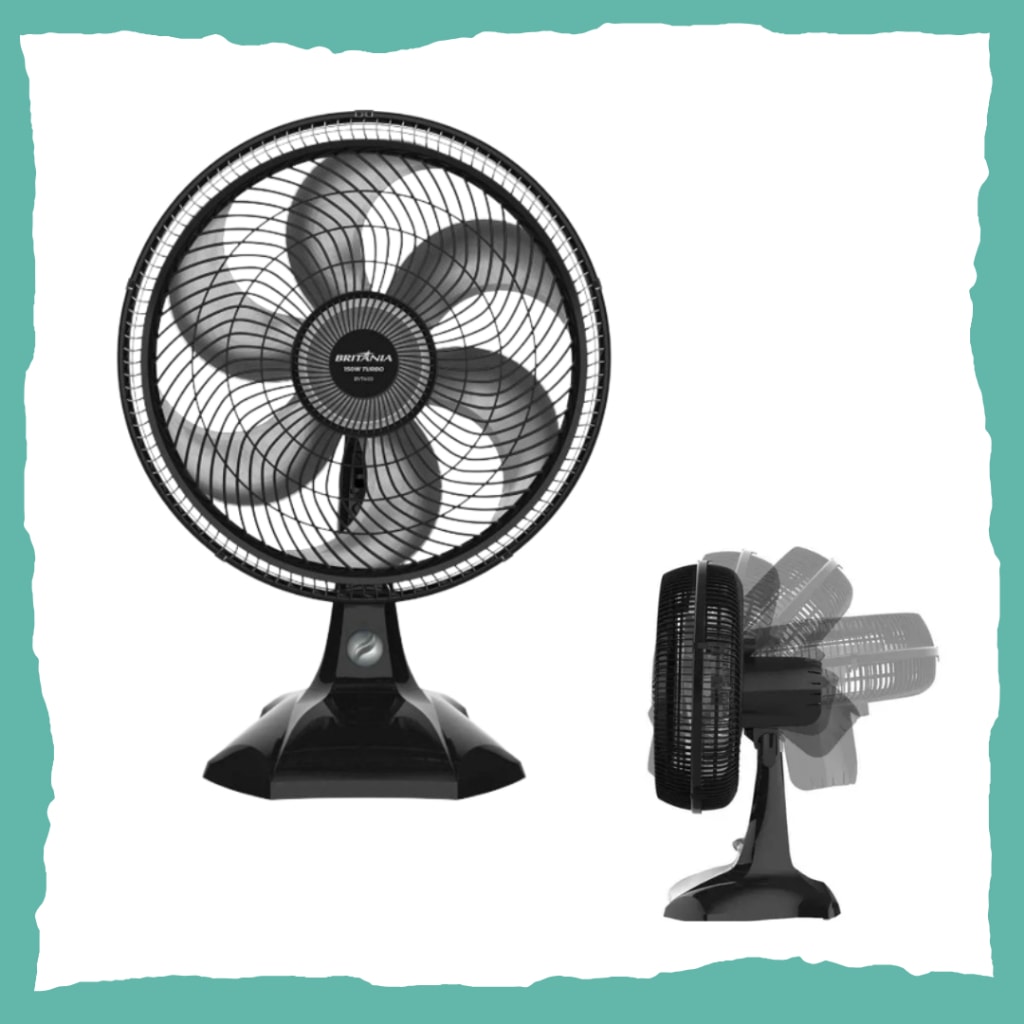 Imagem do Ventilador 40cm Mesa Britania 2 Em 1 Maxx Force Turbo 150w Bvt400 6 Pas 220v Preto