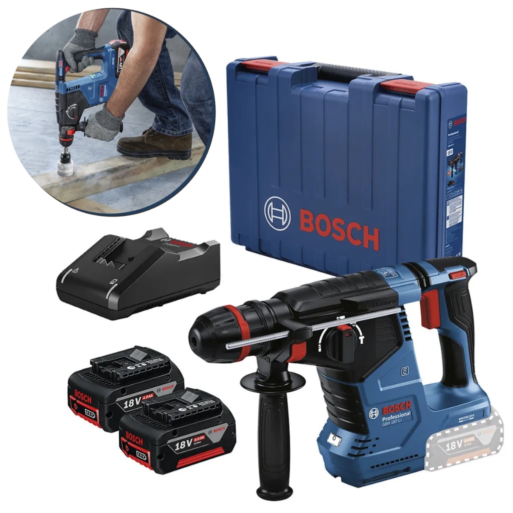 Imagem do Martelete Combinado 18v Maleta Com 2 Baterias Gbh 185 Li Bosch