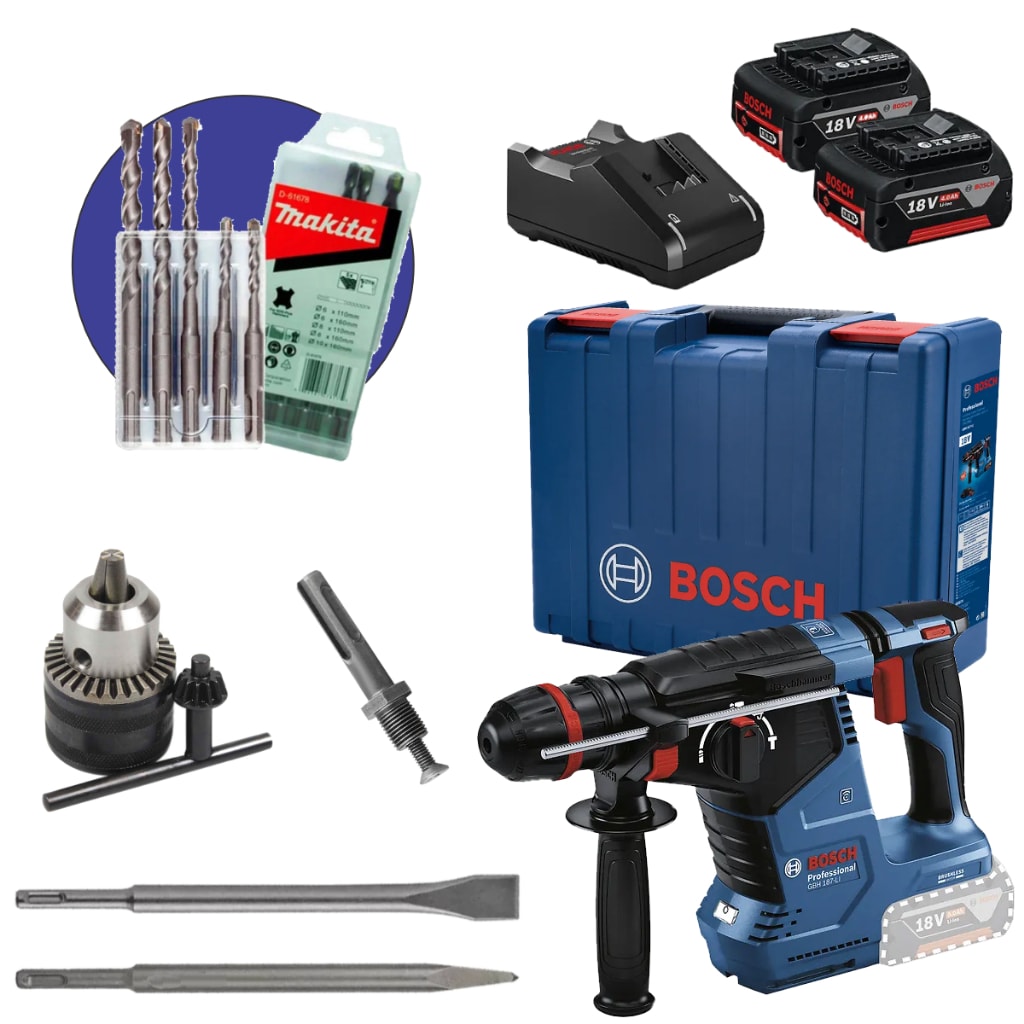 Imagem do Martelete Combinado 18v Gbh 185 Li Bosch Com Kit