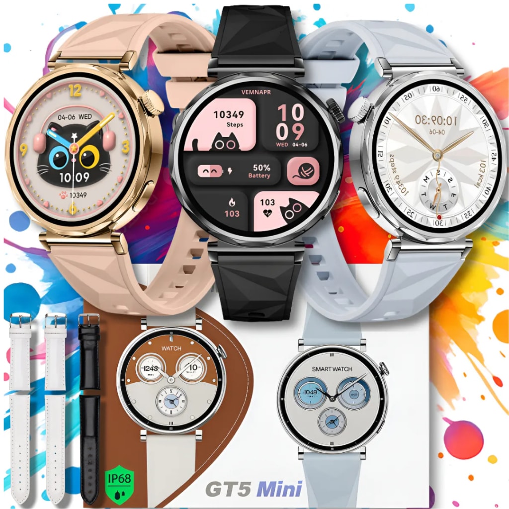 Imagem do Relogio Inteligente Smartwatch Gt5 Mini Lancamento 2026 Amoled Microwear Redondo
