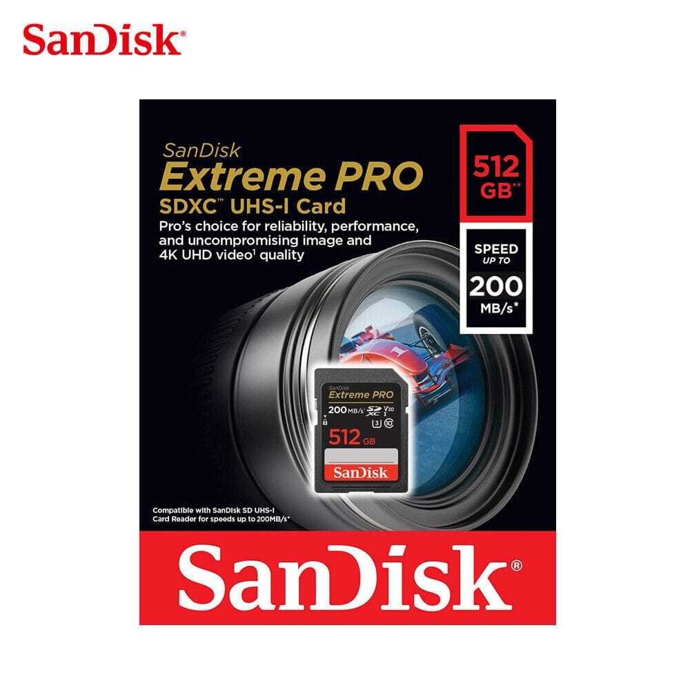 Imagem do Cartao De Memoria Sd Sandisk Extreme Pro Sdxc Uhs I 512gb 128gb 200mb S