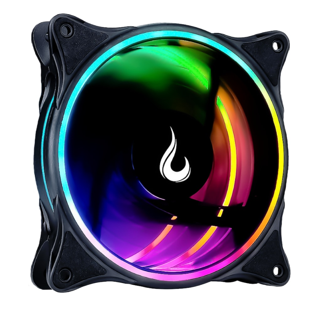 Imagem do 1 Fan Avulsa Cooler Ventoinha Pc Gamer Rise Mode Laser Black Argb 120mm Preto