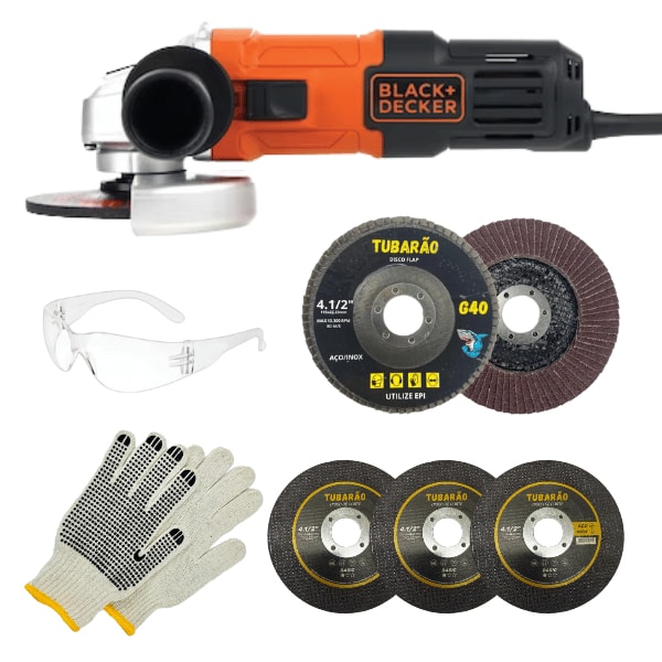 Imagem do Kit Esmerilhadeira Lixadeira 4 1 2 110v G650 Black Decker