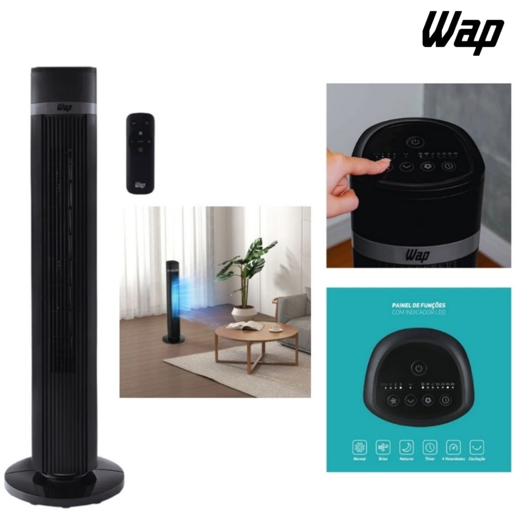 Imagem do Ventilador De Torre Wap Air Silence 220v Fw009180 C Controle Preto Plastico