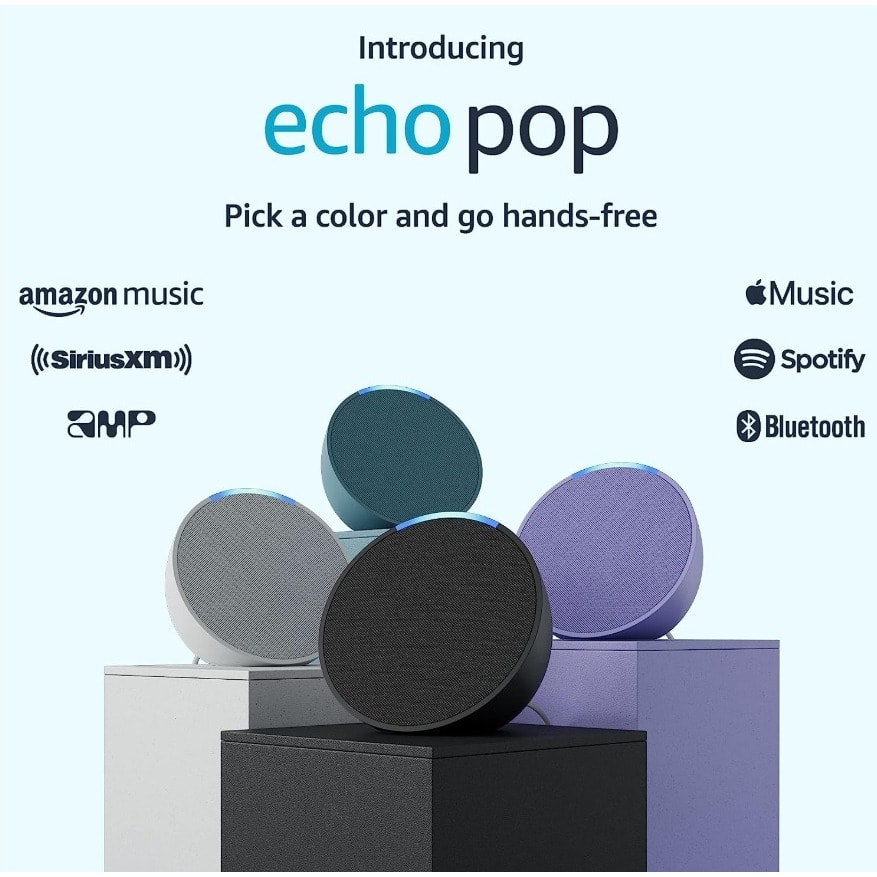 Imagem do Echo Pop Smart Speaker Amazon Alexa Assistente Virtual