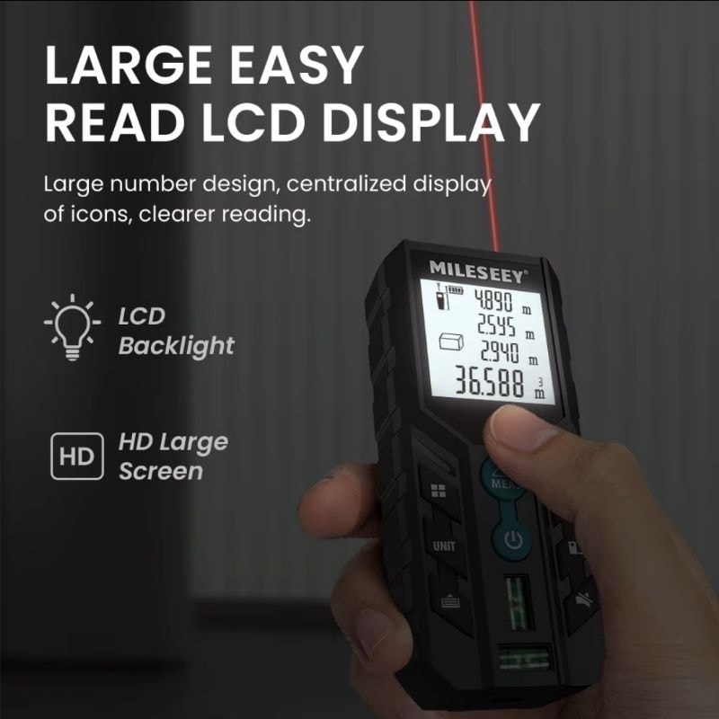 Imagem do Trena A Laser Digital Mileseey D2 40m Ou 50m Medidor De Distancia Profissional
