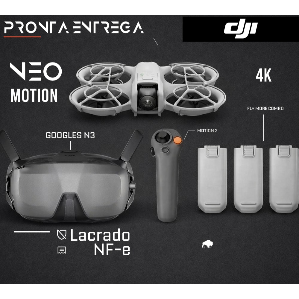 Imagem do Drone Dji Neo Motion Fly More Combo Com Goggles N3 Motion 3 Cinza Lacrado