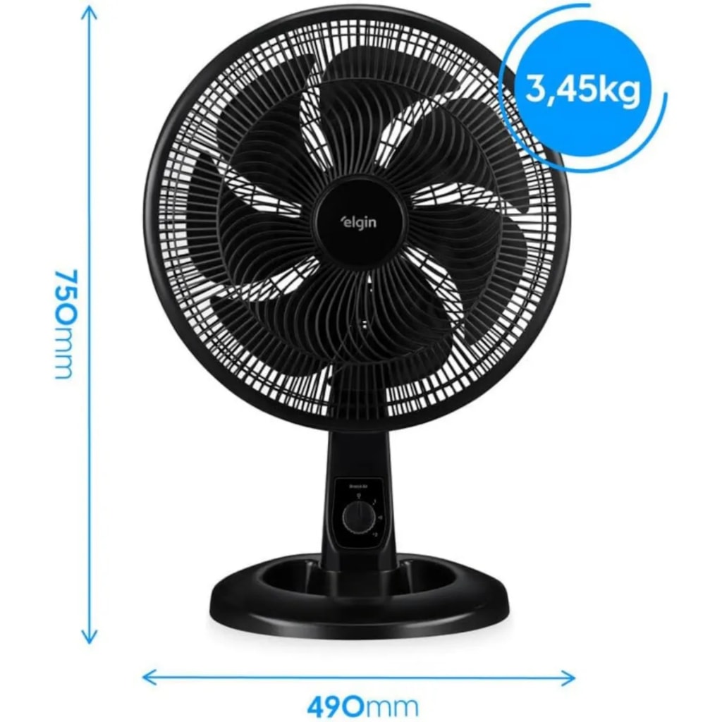 Imagem do Ventilador Elgin Breeze Air 40cm 7 Pas Preto 140w