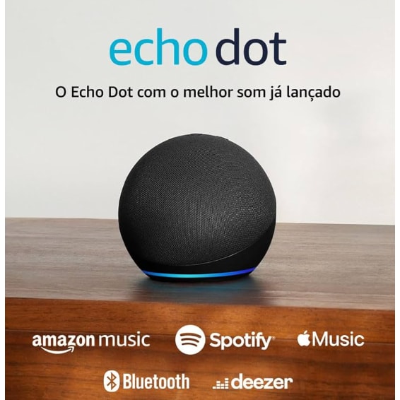 Imagem do Echo Dot Alexa 5 Geracao Alto Falante De 1 73 Preto Amazon