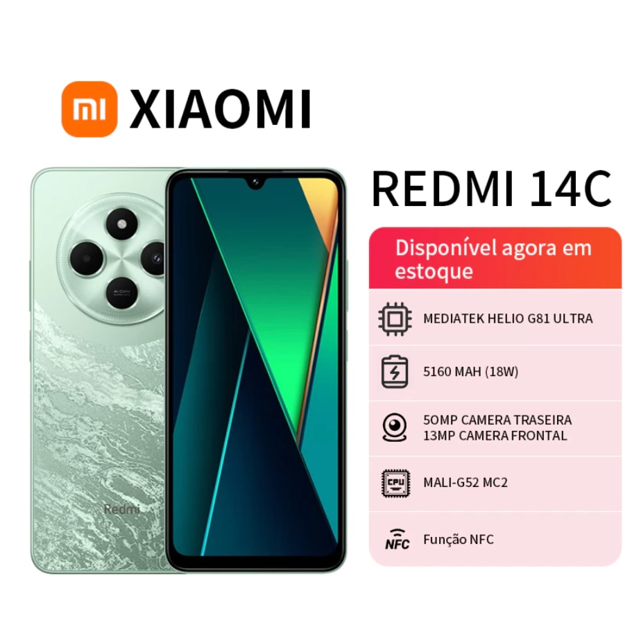 Imagem do Xiaomi Redmi 14c Dual Sim Dual Standby Smartphone 4 128g 8 256g Global Smart