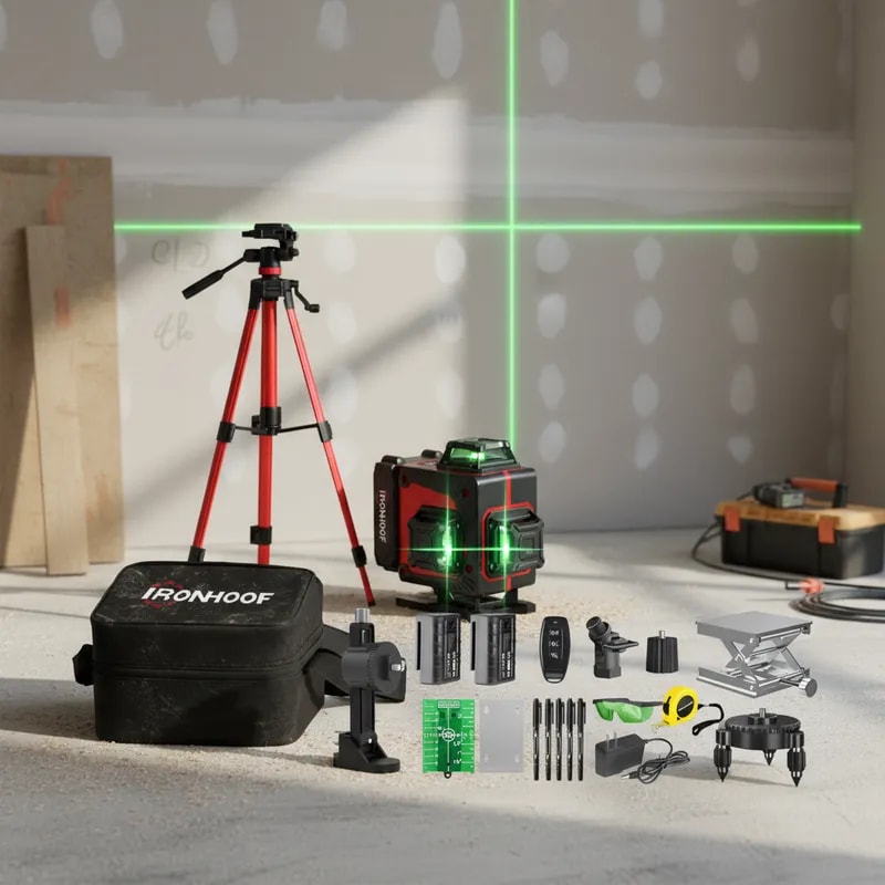 Imagem do Nivel A Laser 16 Linhas Com Tripe Verde 360 30m 2 Bateria