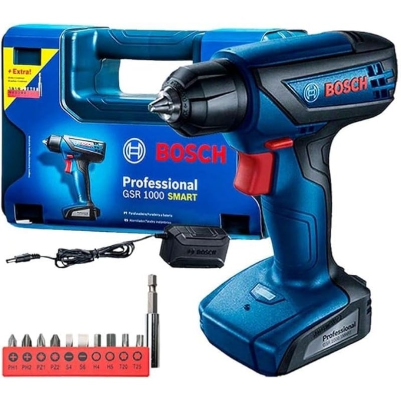 Imagem do Bosch Parafusadeira Gsr 1000 Smart Com Bateria 12 Volts Acessorios