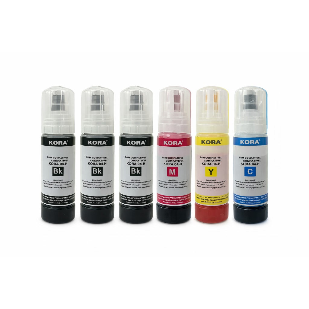 Imagem do 6 Tintas Para Epson L3250 L3150 L3210 L3110 L5190 L5290 T544 504 Tinta Coloridas 70 Ml