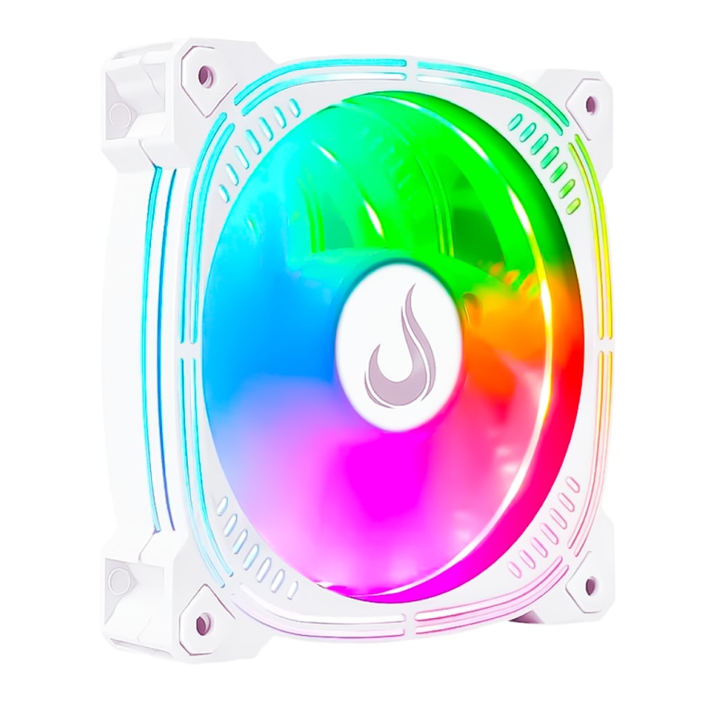 Imagem do 1 Fan Avulsa Cooler Ventoinha Pc Gamer Rise Mode Aura Frost Pro White Argb 120mm 6 Pin Branco