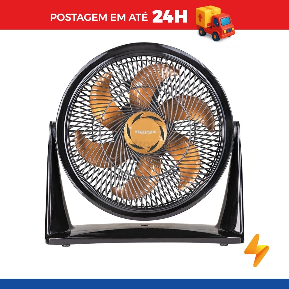 Imagem do Circulador De Ar 35cm Ventimais Preto E Bronze 220v Silencioso 3 Velocidades
