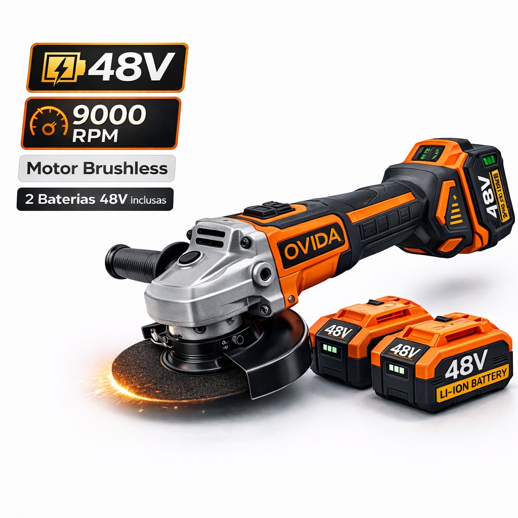 Imagem do Esmerilhadeira Lixadeira Angular A Bateria 48v Motor Brushless Sem Fio Profissional
