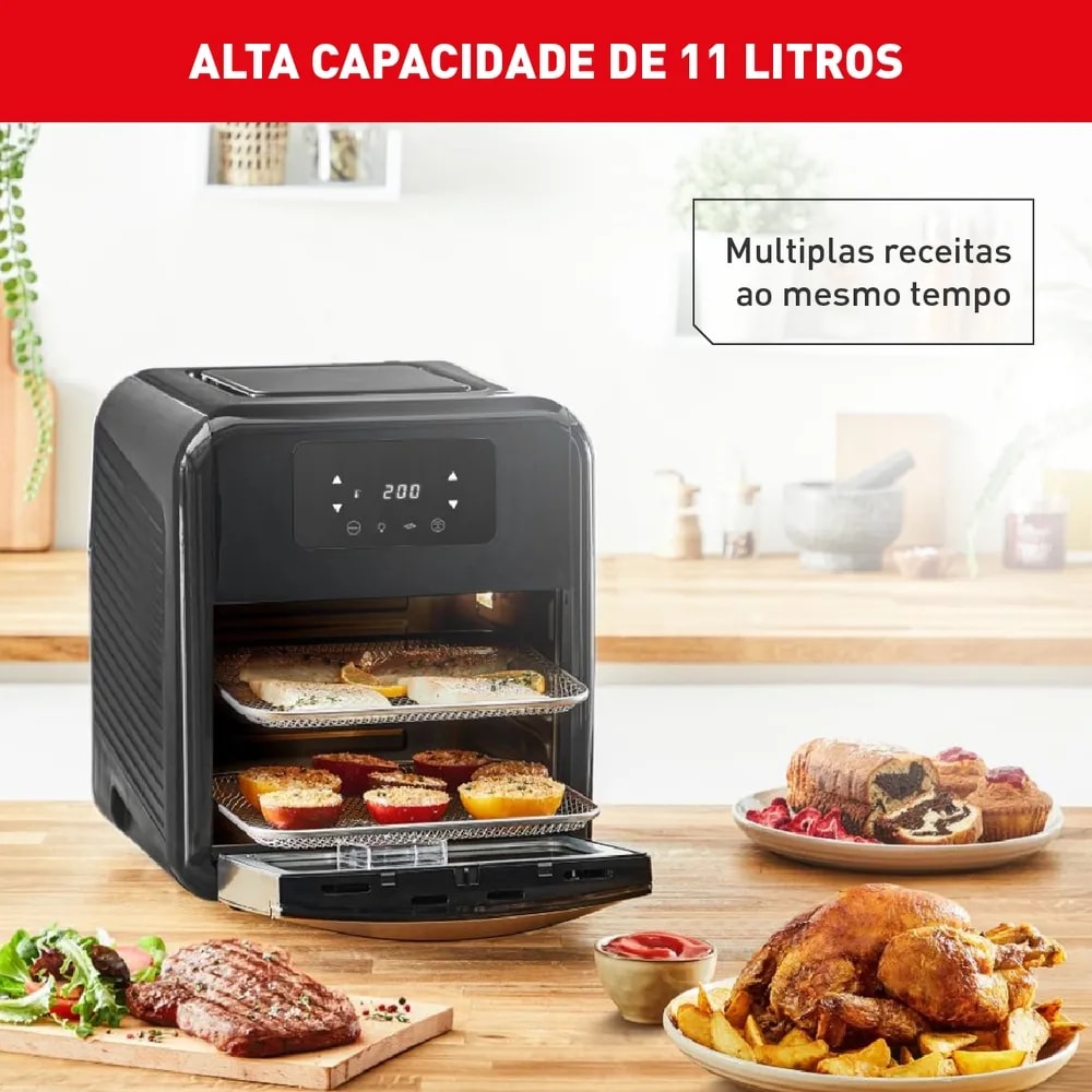 Imagem do Airfry Oven Grill Arno Expert 9 Em 1 Digital 11l Preta 110v