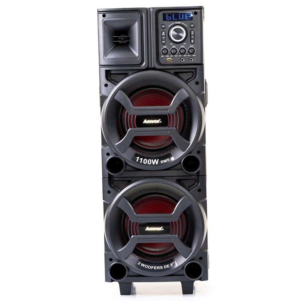 Imagem do Caixa De Som Amplificada Amvox Aca 1101 Black Duplo 8