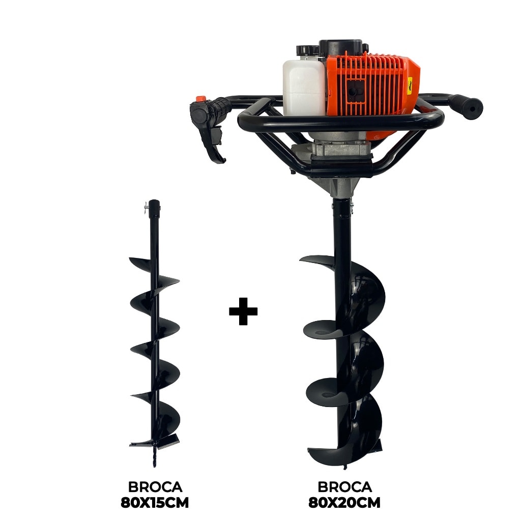 Imagem do Perfurador De Solo A Gasolina 52cc 2 5hp Com Brocas 80x20cm 80x15cm Fak520ps Carbon Fak