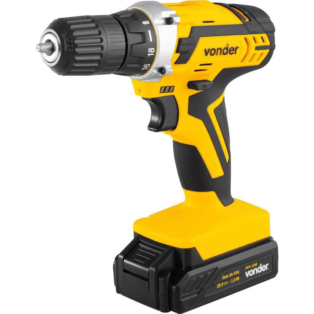 Imagem do Parafusadeira Furadeira A Bateria 20 V Pfv 238 Com Carregador Bivolt Automatico Vonder