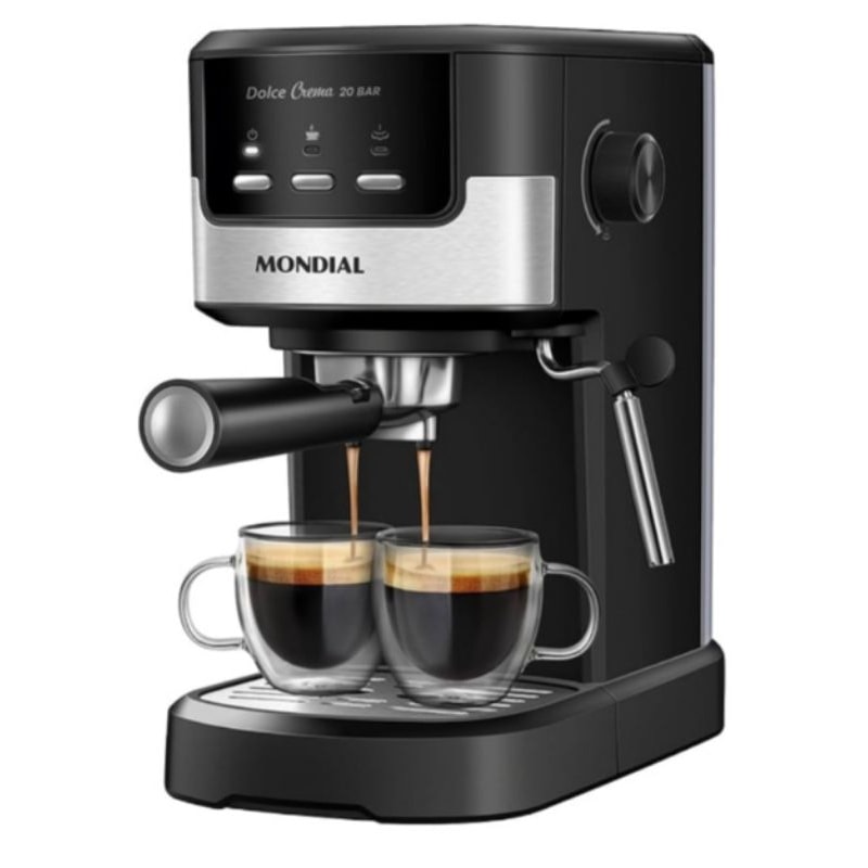 Imagem do Cafeteira Espresso Dolce Crema Mondial 20 Bar Preto Inox 1200w C 20 Ec