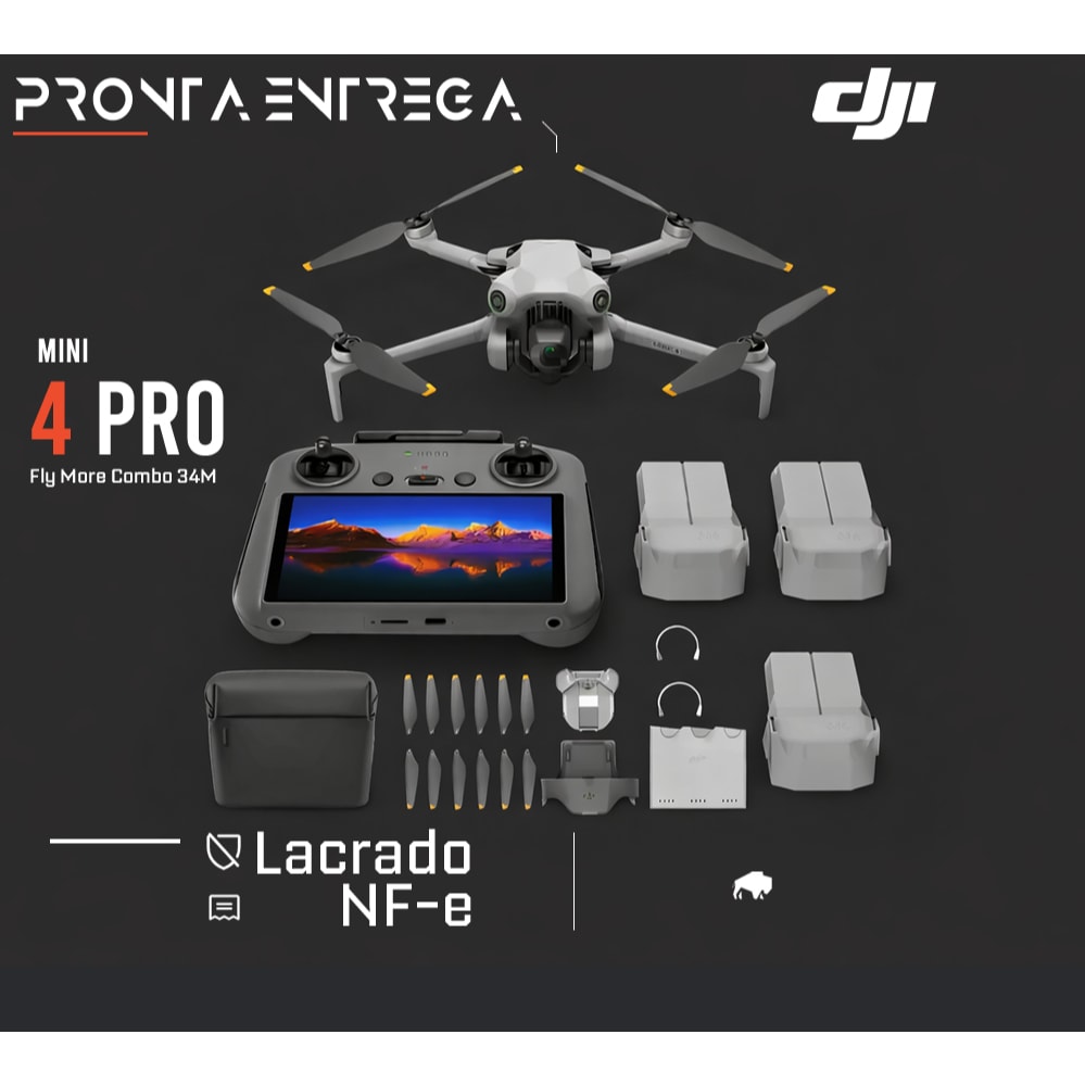 Imagem do Drone Dji Mini 4 Pro Fly More Combo Com Camera 4k 34min Lacrado Com Nf