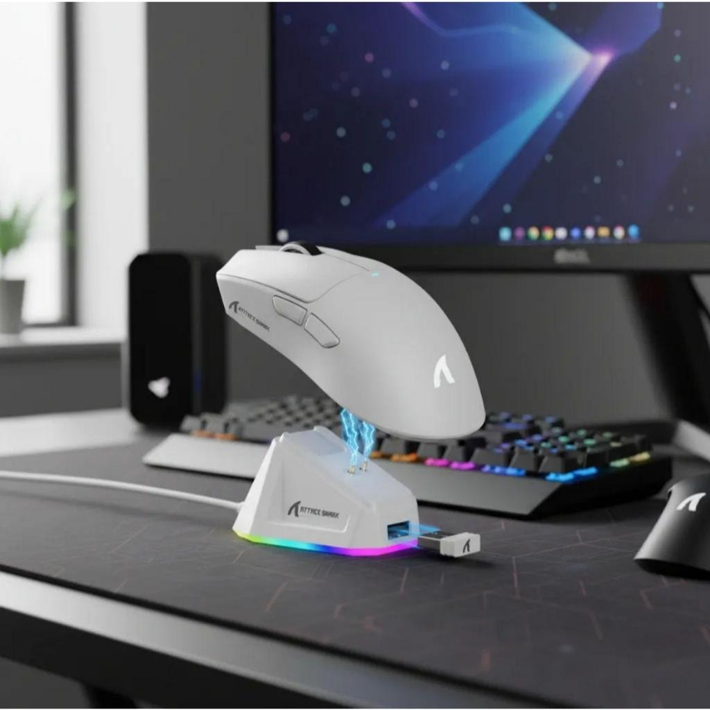 Imagem do Mouse Gamer Attack Shark X11 Bluetooth Sem Fio Rgb Profissional
